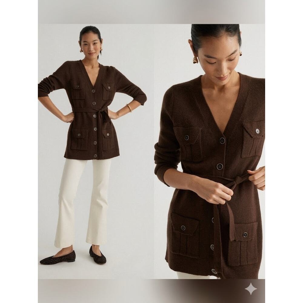 TUCKERNUCK Brown Belted Cardigan Size XS NWT Retail $198 Tuckernuck